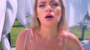 Pink sheer top smoking