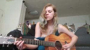 Practicing guitar this was my first solo in high school can you tell i