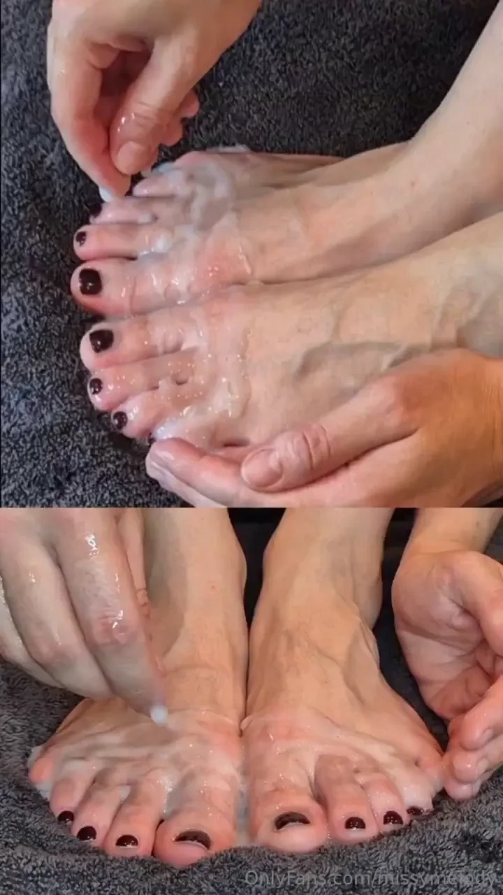 Some of the cum went onto my hands instead of my feet had to add it to 