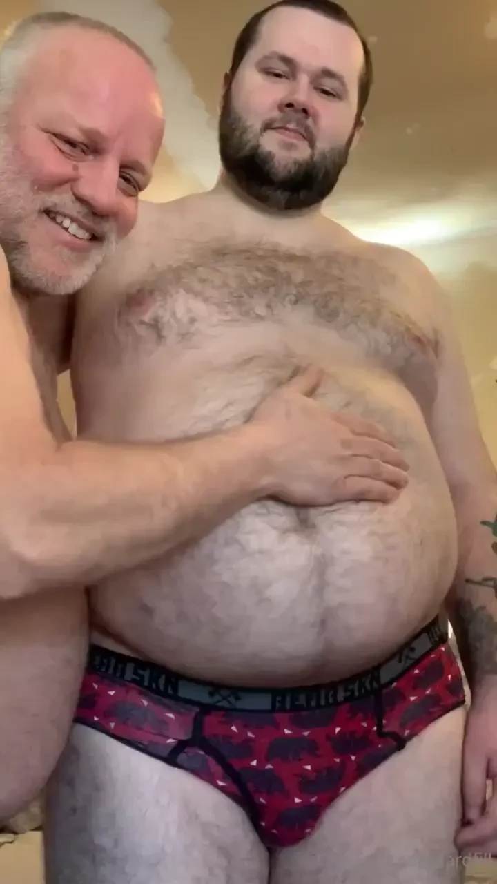 Inspecting all his new lard 