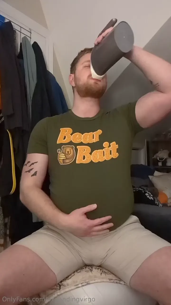 Milk chug in tight clothes - fatter belly i ve nearly got up to 240 part 1 