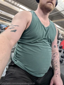 Misc photos from work gym today bonus video - belly bouncing on the part 6
