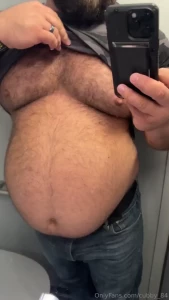 My belly really fills up an airplane restroom