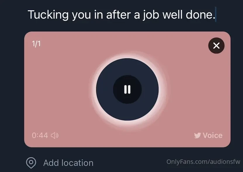 Some aftercare audio after a job well done 