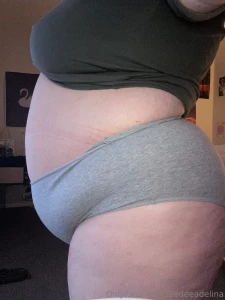 My belly always looks so round after stuffing