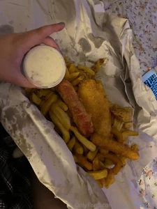 Stuffing myself with fish and chips while watching criminal minds -