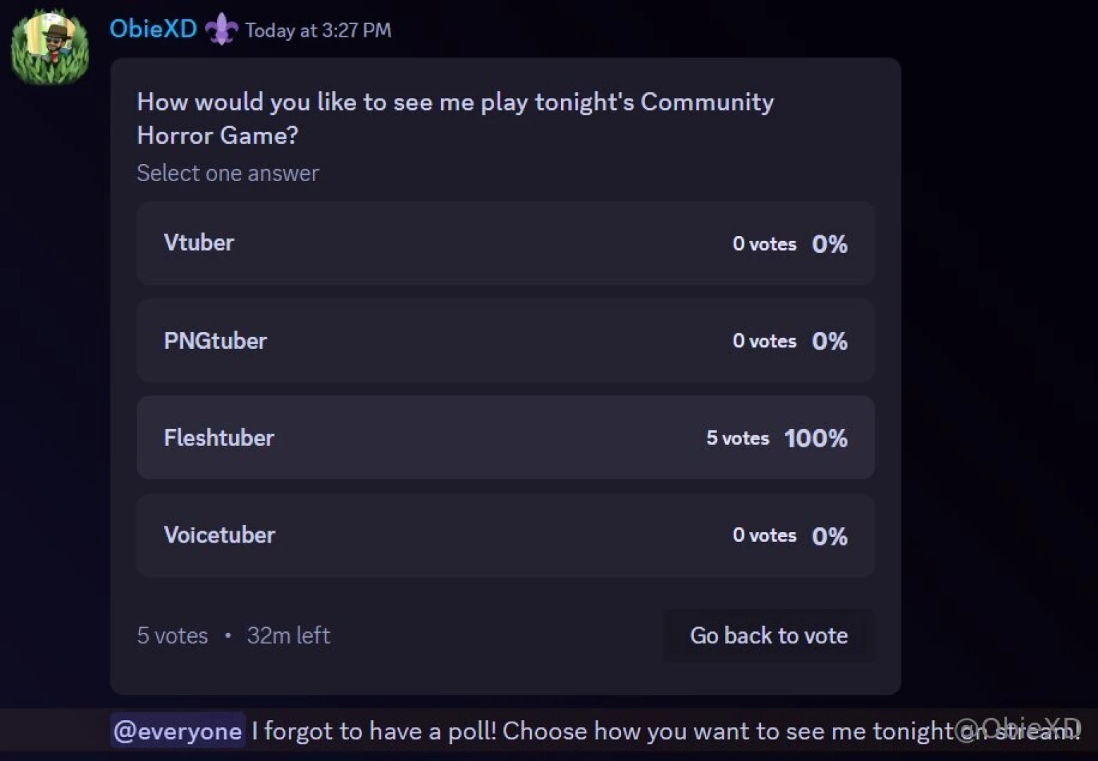 Well i guess they want to see me cry and scream tonight when i stream 