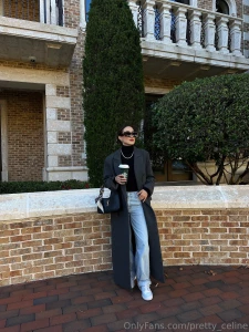 Walking in the fresh air with a glass of hot coffee makes my day