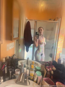 These pics needed their own post rainbow mirrorselfie bush showerpic part 1