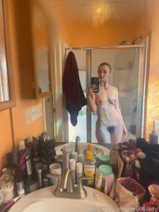 These pics needed their own post rainbow mirrorselfie bush showerpic