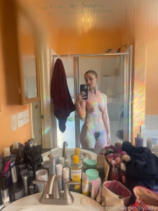 These pics needed their own post rainbow mirrorselfie bush showerpic part 2