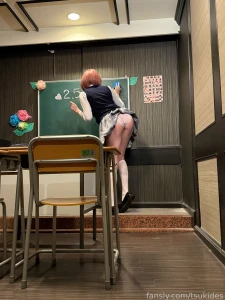 Ririsa chan being naughty in class cosplay nsfw anime egirl sexy