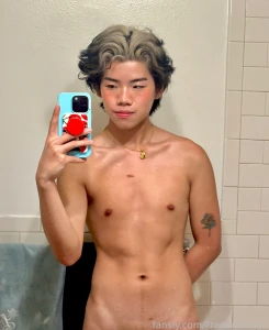 Some mirror selfies i took before the shower twink gay femboy asian