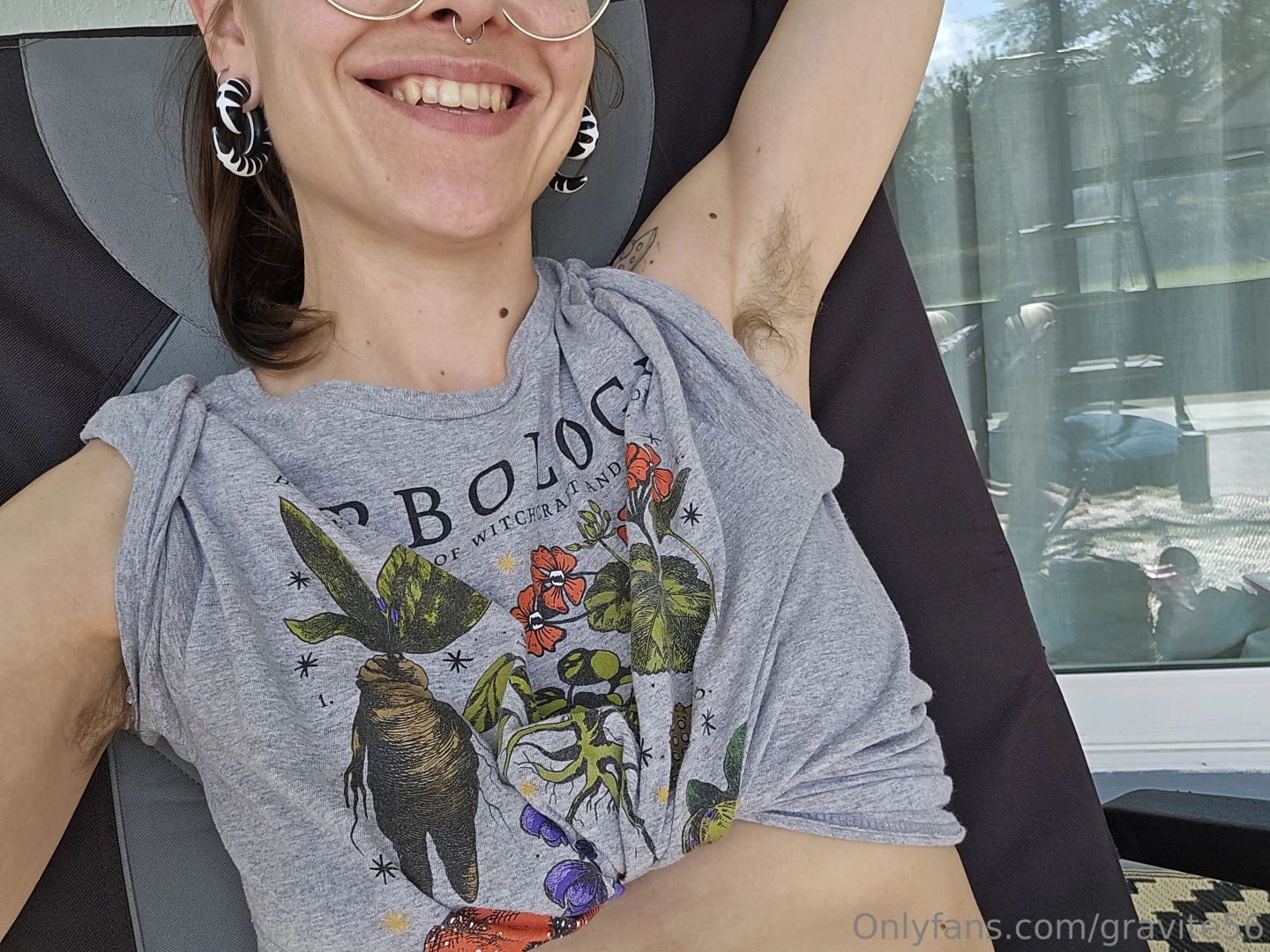 Relaxing on the back porch after eating some lunch 