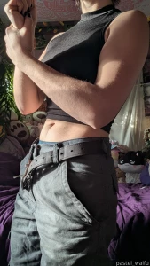 Your muscular tomboy girlfriend wants to show you their gains and body part 7