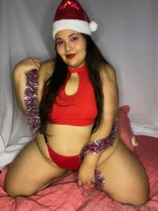 Feeling naughty under the christmas tree ready to give you a gift you