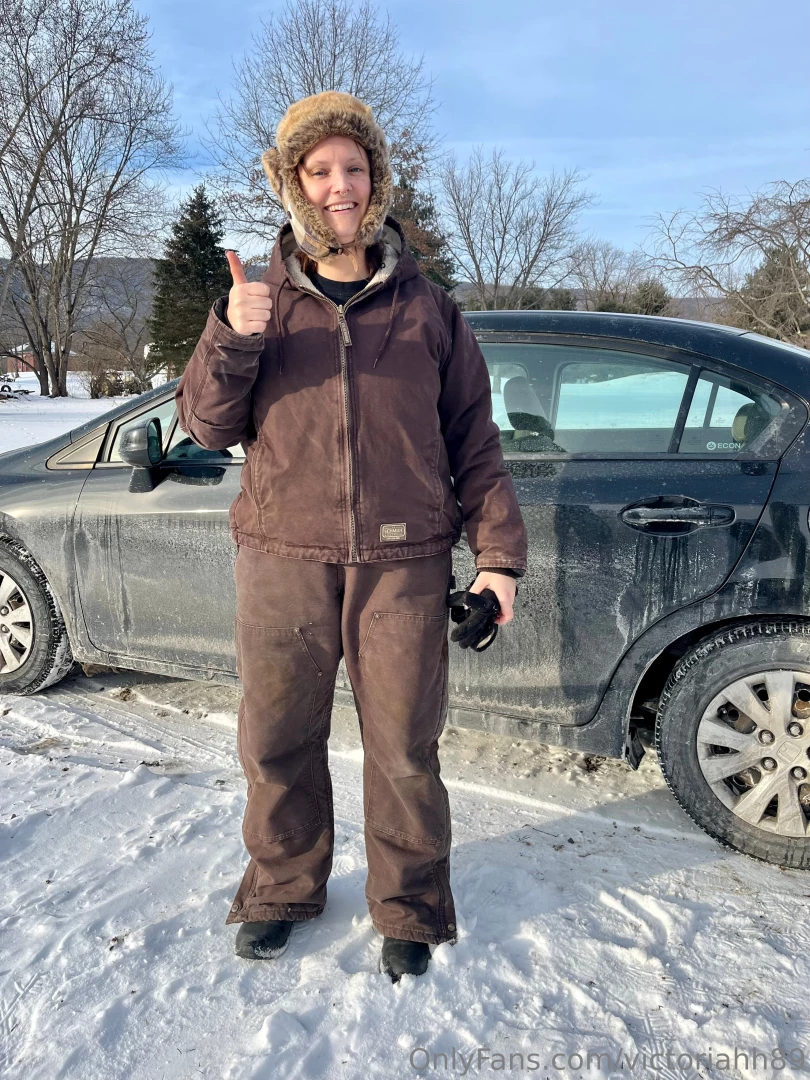 Barn chores are so fun when the temp is 8 degrees 