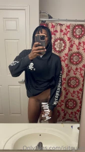 Slow stroking this long black dick thinking about all the things i