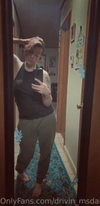 I like to clean in cut out shirts so i can whip my boobs out and