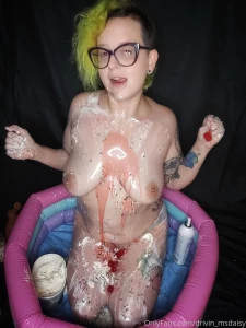 Little whipped cream syrup and sprinkles action to the sundae still part 6