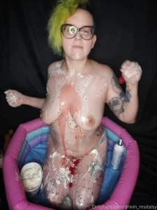 Little whipped cream syrup and sprinkles action to the sundae still