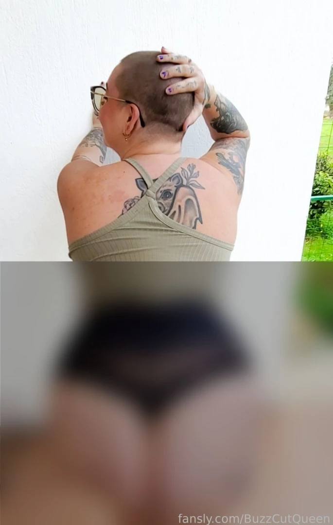 Rubbing the buzz with my big butt in your face headrub hairfetish bald 