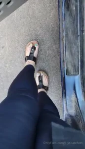 lilysbarefeet - Little tease outside the car in my birks part 14 