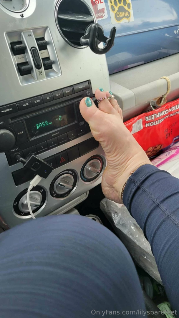 Little tease outside the car in my birks part 21 