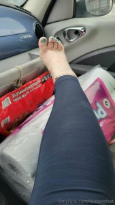 Little tease outside the car in my birks part 11