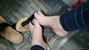 Little tease outside the car in my birks part 17