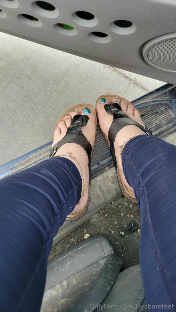 Little tease outside the car in my birks part 23 