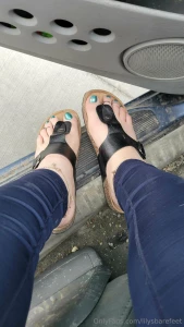 Little tease outside the car in my birks part 16