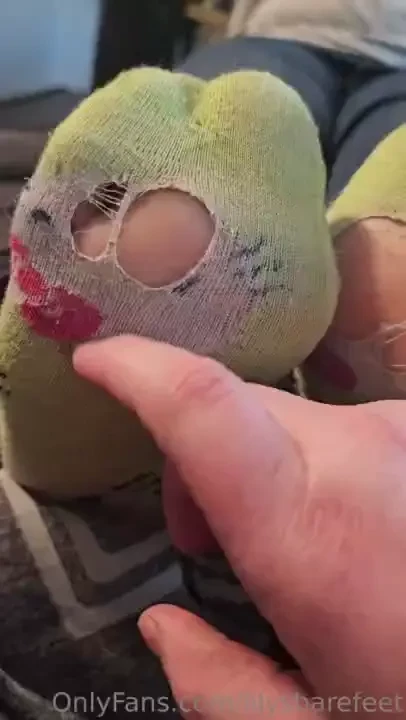 Socks ripped off my feet and tickled 8mins my holey socks get ripped 