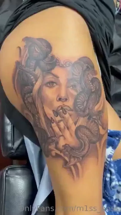 Also here s the finished product of the 1st session of my other thigh 