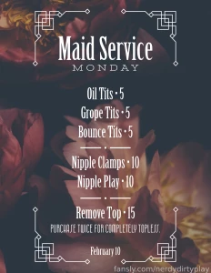 The maid is ready to be of service to you master just make sure you