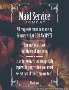 The maid is ready to be of service to you master just make sure you part 1