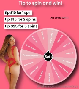 My spin the wheel is back with some amazing prizes every spin wins tip
