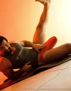 Practicing some stretching routine in all the colours of the rainbow part 21