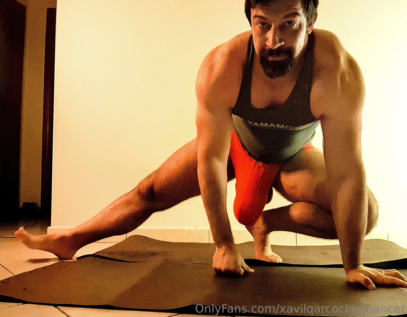 Practicing some stretching routine in all the colours of the rainbow part 27 