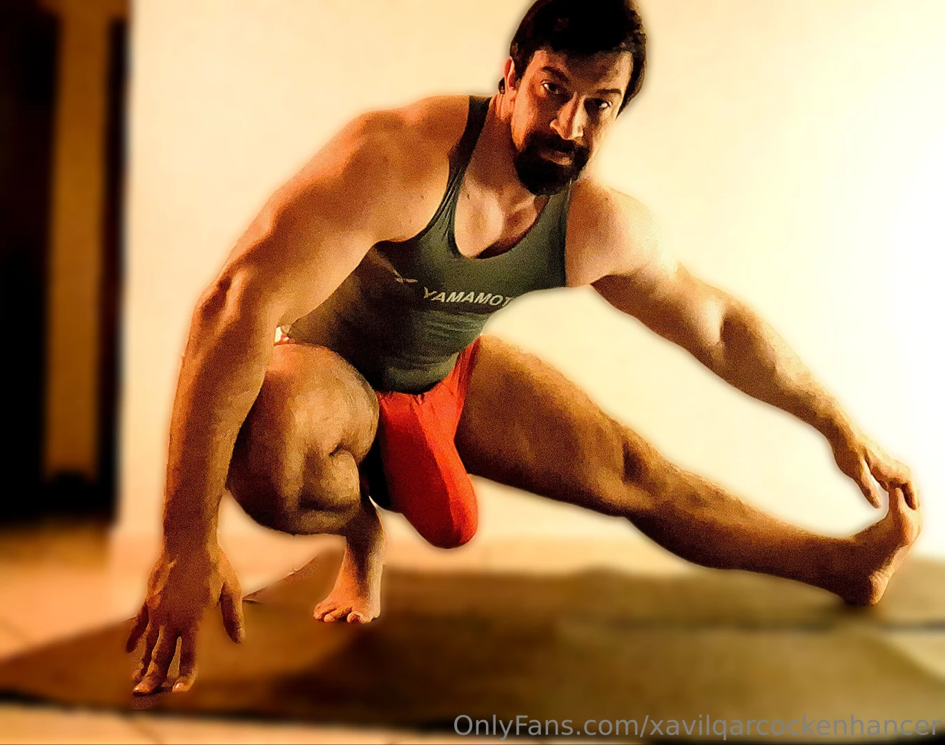 Practicing some stretching routine in all the colours of the rainbow part 17 
