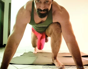 Practicing some stretching routine in all the colours of the rainbow part 22