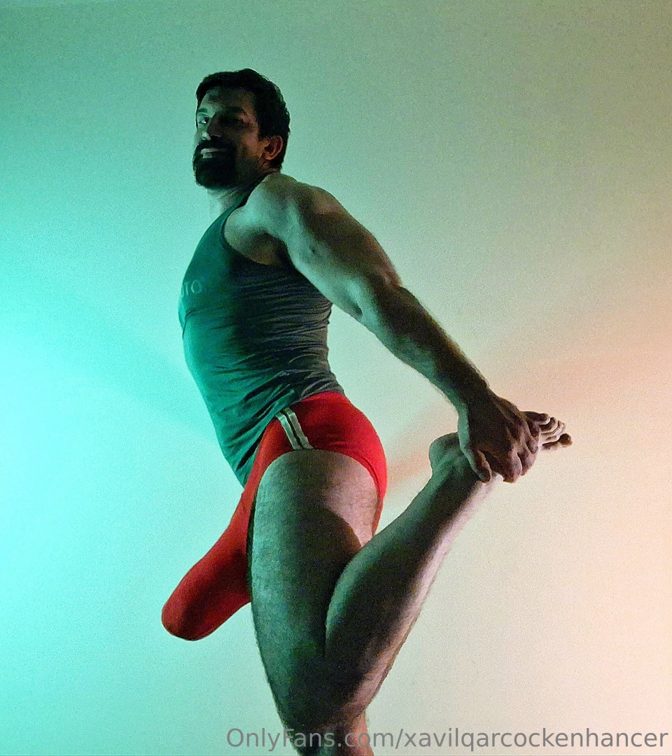 Practicing some stretching routine in all the colours of the rainbow part 28 