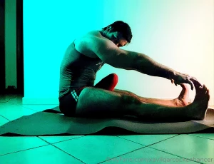 Practicing some stretching routine in all the colours of the rainbow part 20