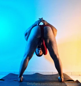 Practicing some stretching routine in all the colours of the rainbow part 2