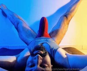 Practicing some stretching routine in all the colours of the rainbow part 16