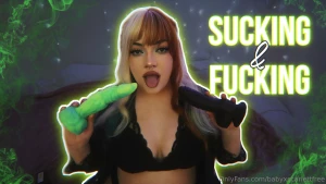 Sucking and fucking new fantasy dildos i got two yummy gifts off my