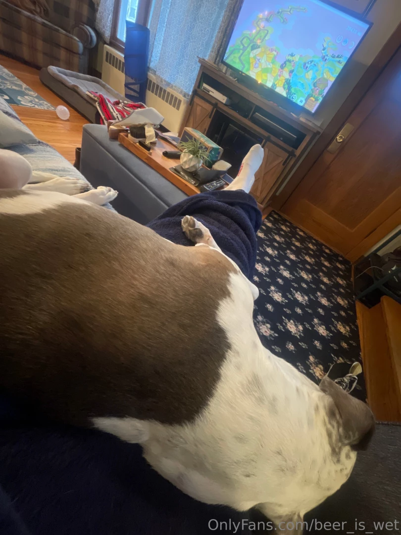 Cramps are killing me today time to game with my dog heating pad 