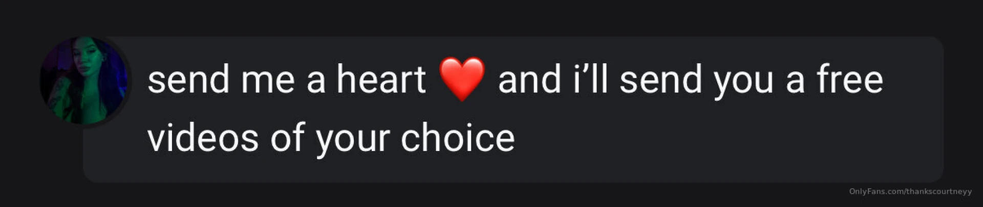 Go to my main and dm meeee thankscourtney 