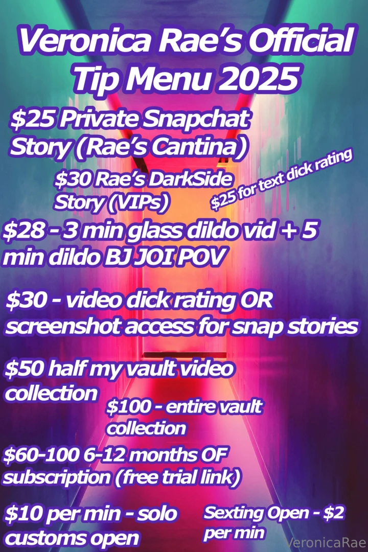 My official updated tip menu 