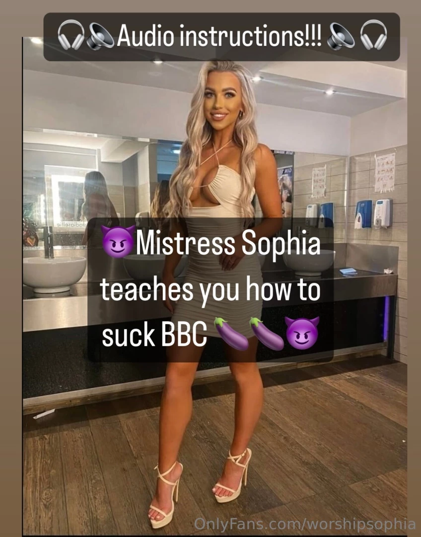 Mistress sophia teaches my sissy cuck how to suck bbc 7 minute audio 